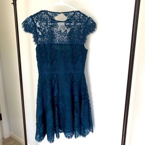 Dark Blue Mini Lace Dress